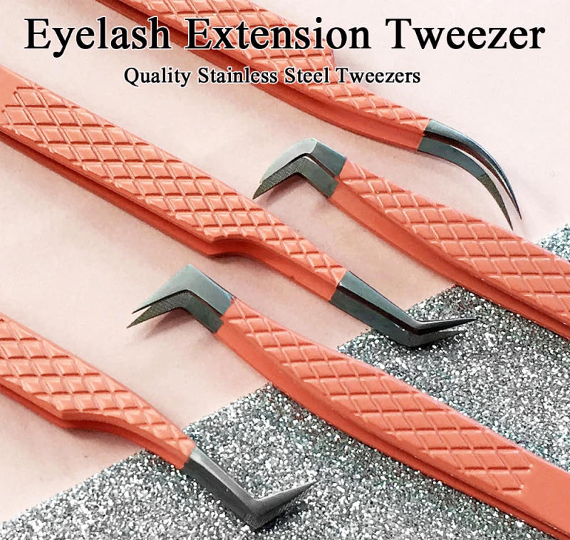 Description Picture 2 of itemEyelash Extension Tweezers High Quality Anti-Static Stainless Steel Tweezers Set Stainless Steel superhard Tweezers