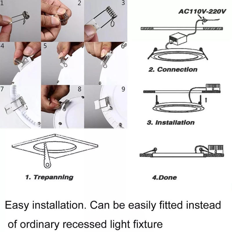 Description Picture 5 of itemDimmable LED Recessed Ceiling Light 3W 5W 7W 9W 12W 220V Downlight LED Spotlight Warm/Cool/Neutral White Round Shape Light