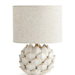 Washed white classic retro wind artichoke three-dimensional ceramic compact desk lamp height 30