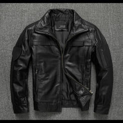 2024 New Air Force Flight Suit Top Layer Cowhide Genuine Leather Men's Pilot Leather Jacket Large Size Coat Trendy