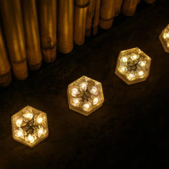 Solar Lamp Outdoor Floor Tile Light Waterproof Garden LED Lights Garden Atmosphere Hexagonal Buried Lighting Underground Lamps