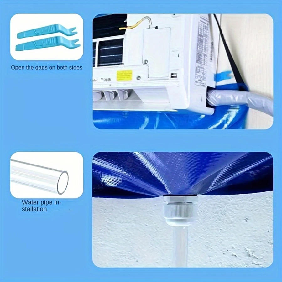Description Picture 5 of item5/7/10/11pcs Air Conditioner Cleaning Cover Kit Clean Tool Waterproof Dust Protection Bag Air Conditioners Cleaner 36000 Btu Set