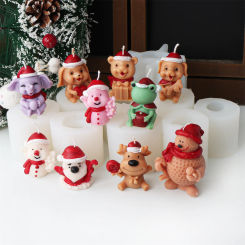 3D Christmas Animal Series Silicone Mold Doll Candle Clay  Jewelry Resin Casting Making Craft Handmade Aromatherapy Wax Eposy