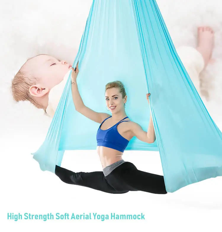 Description Picture 3 of itemFull set Aerial Silks Yoga Swing Hammock Equipment Anti-Gravity Inversion Belt for GYM Home Aerial Dance Flying Yoga Set 5*2.8m