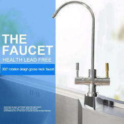 1/4'' Double Holes Sink Faucet Tap Chrome Reverse Osmosis RO Drinking Water Filter Double Holes Faucet Tap Drinking Water Filter