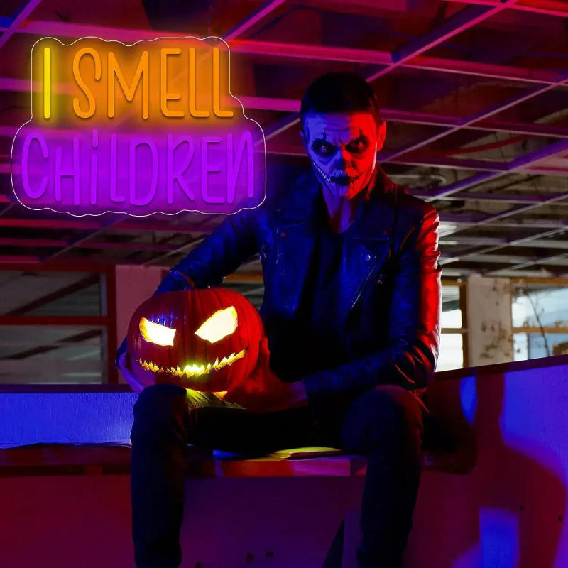 Description Picture 4 of itemHalloween I Smell Children Neon Sign For Wall Decor LED Neon Lights For Home Bedroom Decor LED Lights For Room Decor Kids Gifts