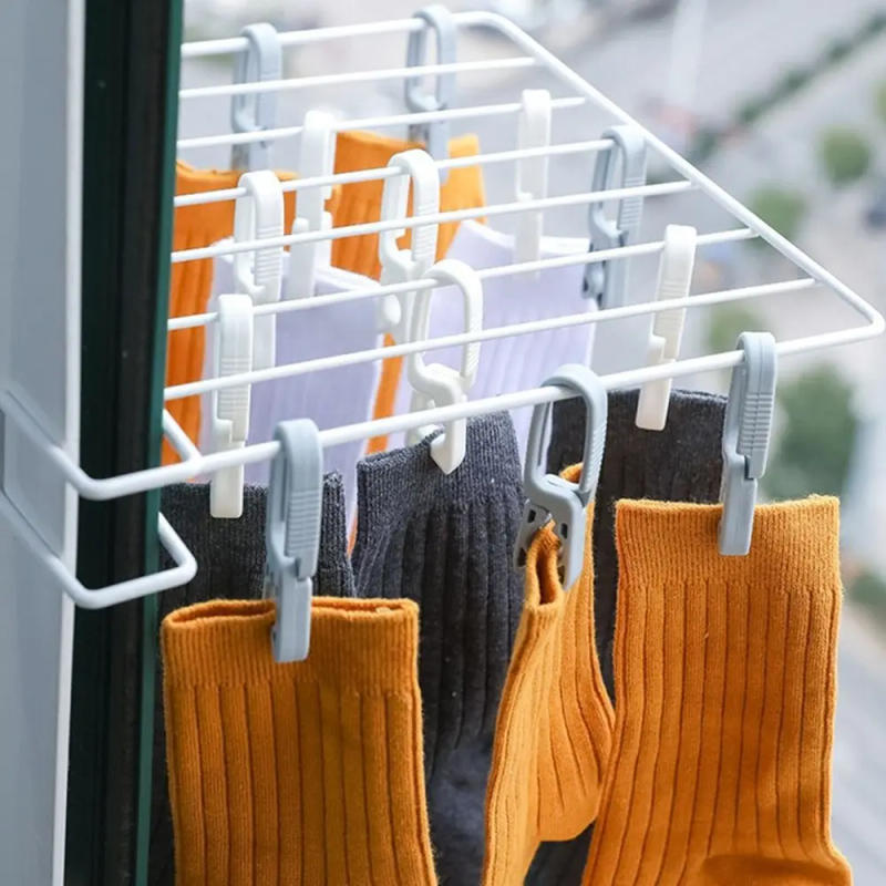 Description Picture 3 of item10 Pcs Portable Plastic Clothes Pegs White/Grey Windproof Washing Pegs Small Clothing Clip for Household