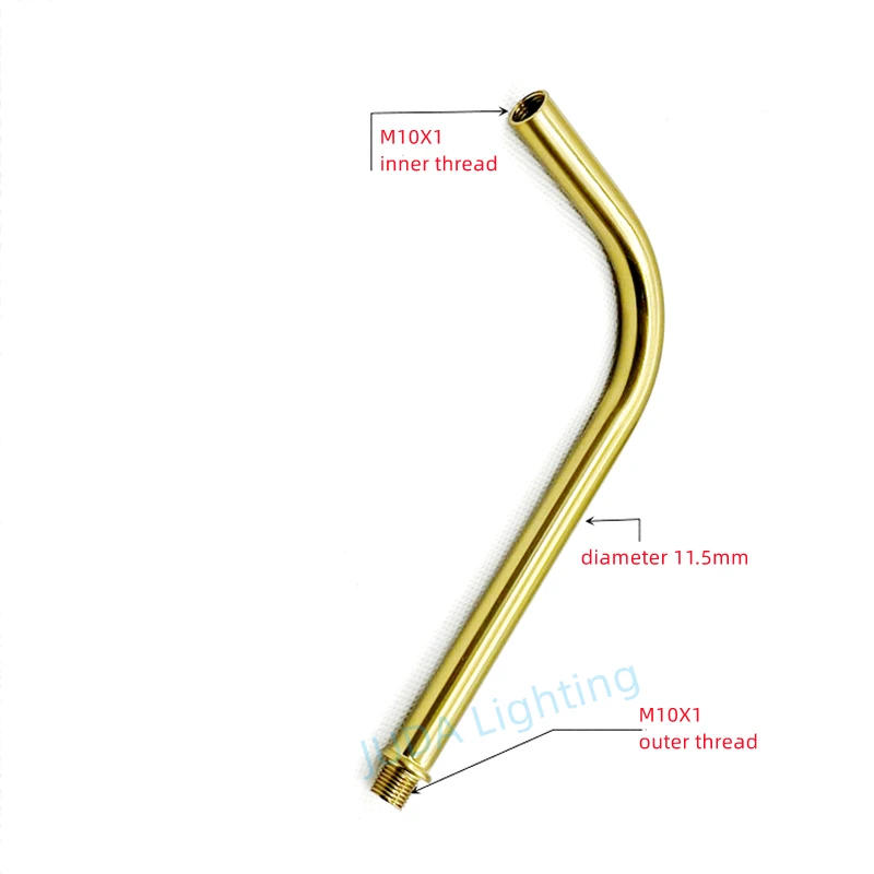 Description Picture 5 of itemMetal Lamp Tooth Tube Bent Pipe Wall lamp Pendant Lamp Ceiling Lamp Steering Connecting Pipe M10 Thread Tube Long Tube Lamp Base