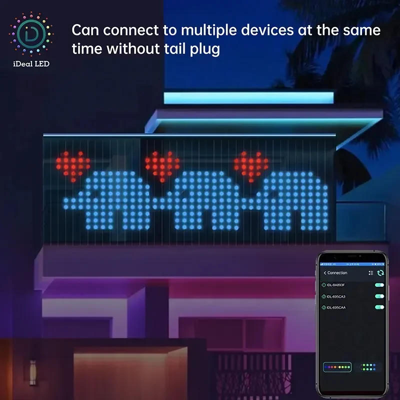 Description Picture 6 of item400LEDs Smart Curtain Lights Bluetooth App LED String RGB Fairy Lights DIY Music Change Display for Window Bedroom Decoration