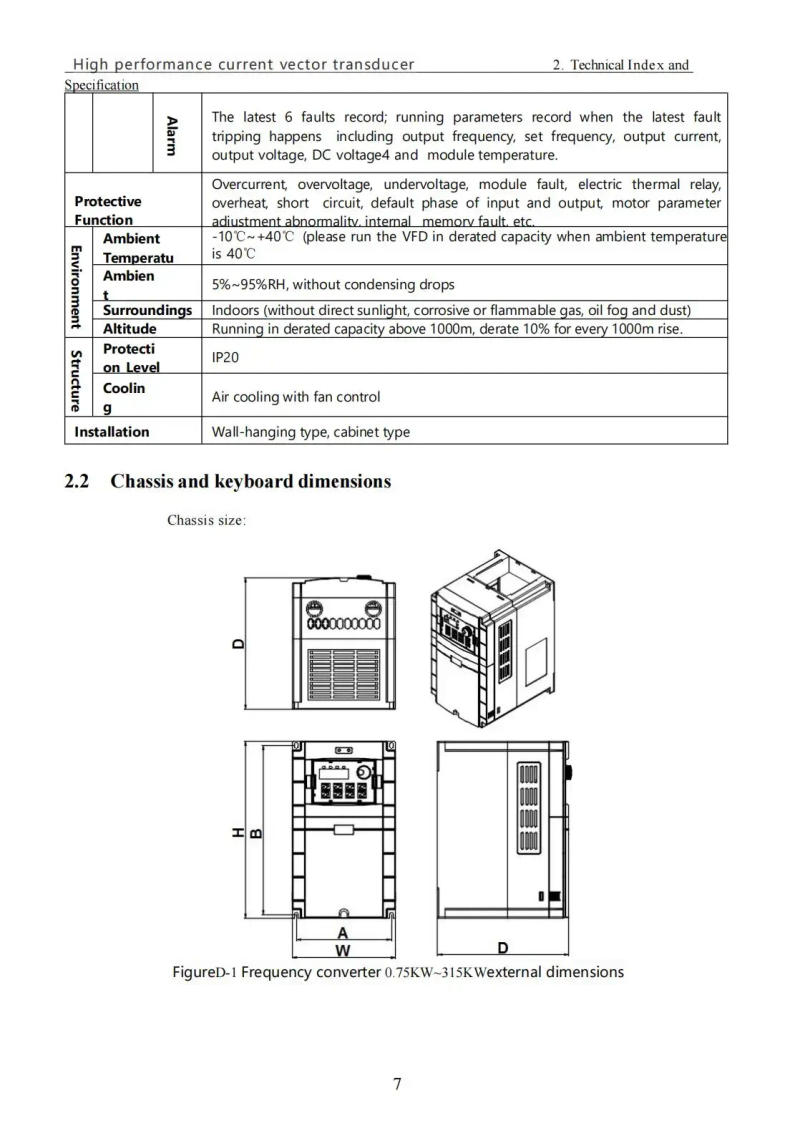 Description Picture 4 of itemVFD 11KW 15KW 18KW 22KW 30KW High-performance vector type frequency converter AC380v three-phase motor Speed Controller inverter