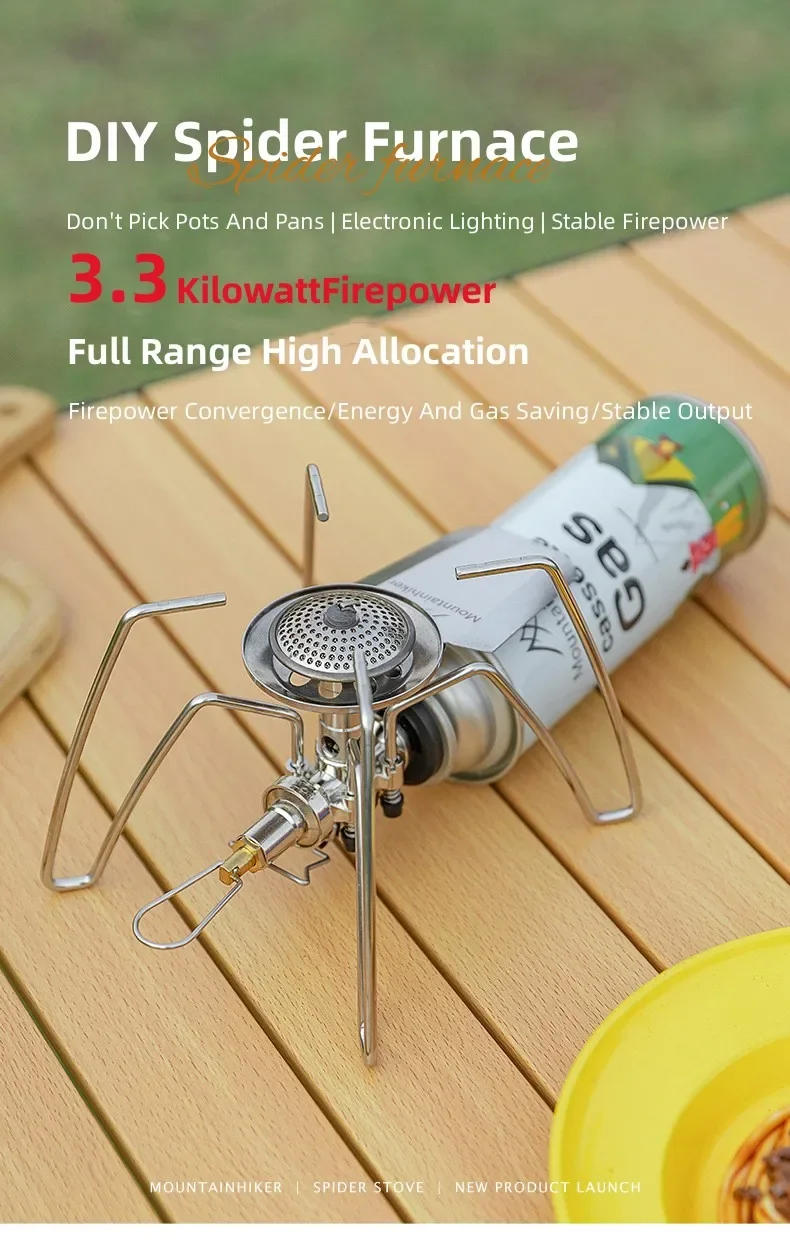 Description Picture 2 of itemMOUNTAINHIKER Spider Stove Outdoor Folding Lightweight Portable Stainless Steel Stove Burner Tourist Picnic Hiking Survival Tool