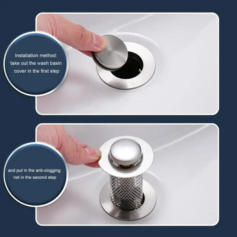 Description Picture 4 of itemPop-up Floor Drain Filter Multifunctional Bouncing Core Basin Drain Plug Hair Catcher Shower Sink Filter Bathroom Accessories