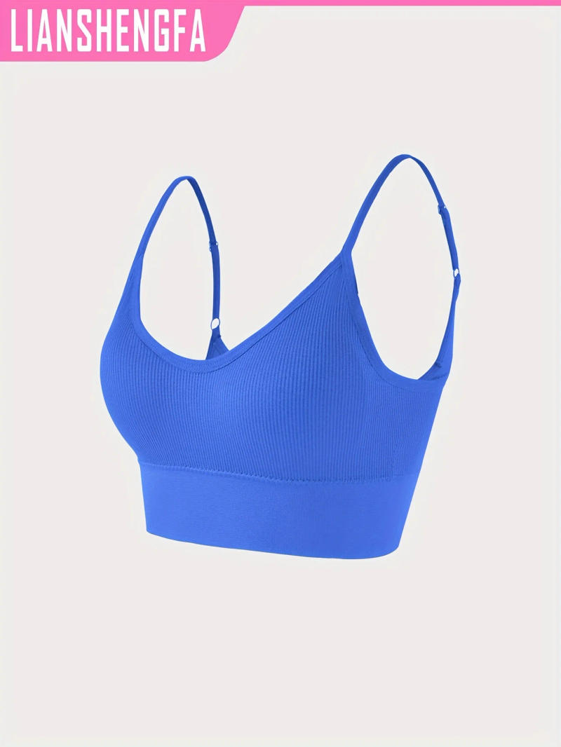 Description Picture 3 of itemClassic hair-growing knitted ribbed yoga halterneck backless sports bra