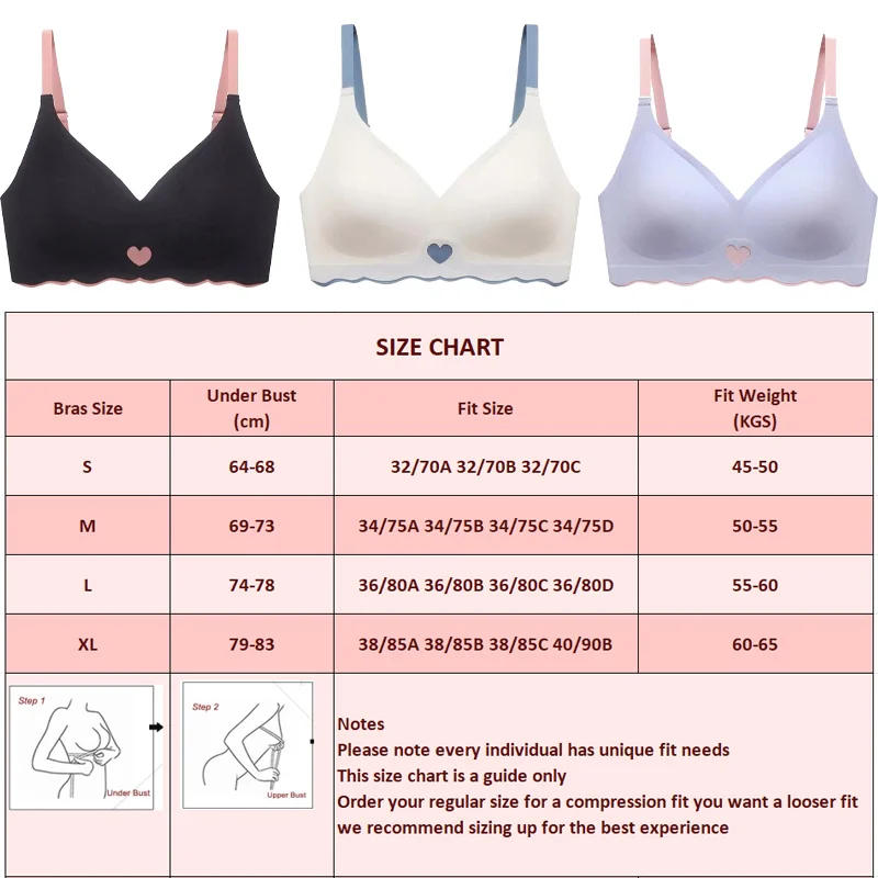 Description Picture 2 of itemWomen Seamless Bras Adjustable Straps Brassire Underwire Soft Sleeping Bras Deep V Neck Ice Silk Underwear Push Up Bralette