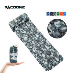 PACOONE Outdoor Sleeping Pad Camping Inflatable Mattress with Pillows Travel Mat Folding Bed Ultralight Air Cushion Hiking New