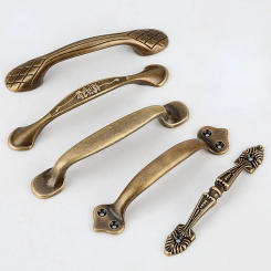 New Chinese style wardrobe door brass handle European style antique copper window handle Drawer cabinet hardware handle