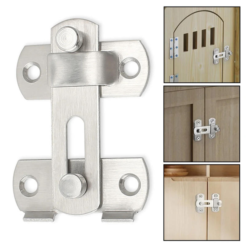 Description Picture 3 of item1pc Thickened Stainless Steel Cabinet Door Lock Catch Classic Hook And Latch Structure Door Safety Latch Furniture Hardware