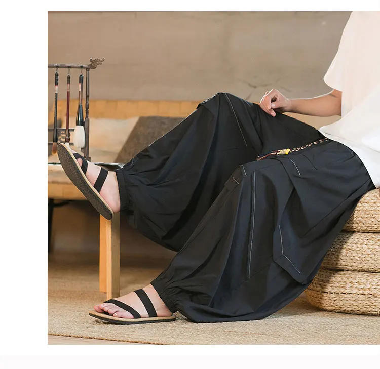 Description Picture 6 of itemSpring Summer Men Splice Fashion Loose Casual Oversized Wide Leg Harem Pants Women Skirt Trousers Plus Size M-5XL