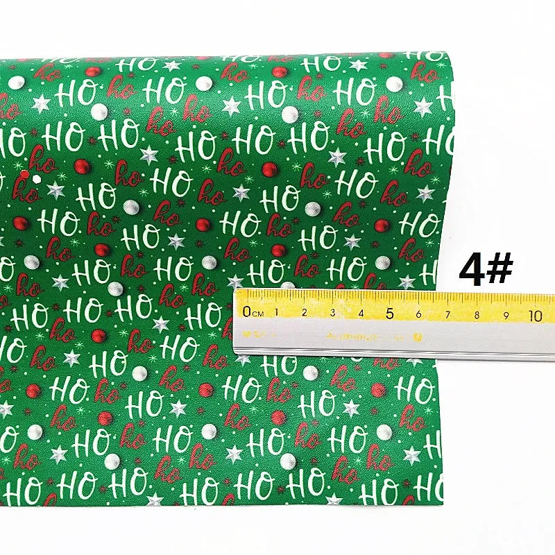 Description Picture 3 of itemChristmas Leather Sheets Set Green Red Flocking Glitter Leather HO Stripes Plaids Custom Leather for DIY Craft 8.2"x11.4" SJ154