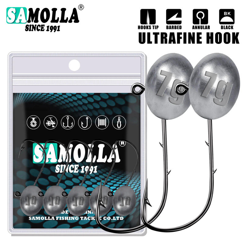 Description Picture 2 of itemJig Head Hook Rockfish Ajing Fishing Hooks For Soft Worm Lure Bass Fish Pesca Goods 0.8-7g 5pcs/Bag Pike Trout Accessories