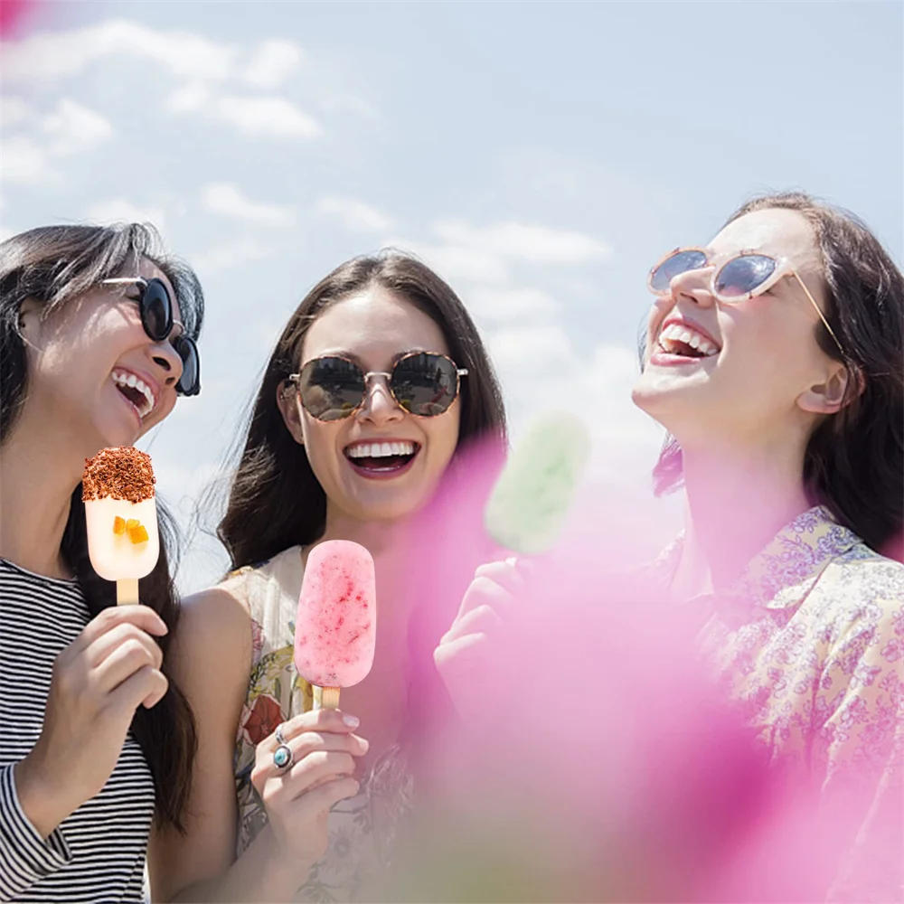 Description Picture 6 of item4/8 Holes Silicone Ice Cream Mold DIY Chocolate Dessert Popsicle Moulds Tray Ice Cube Maker Homemade Tools Summer Party Supplies