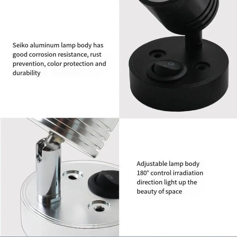 Description Picture 6 of itemDurable Wall Mounted Reading Lamp Touch Switch Swivel Head RV LED Light Caring Eyes Adjustable Wall Lighting Ships