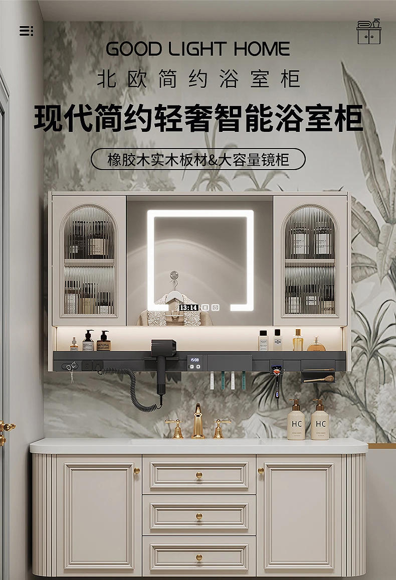 Description Picture 2 of itemMakeup Bathroom Cabinets Luxury Toilet Wall Shelves Medicine Cabinet Mirror Storage Meuble De Rangement Home Furniture TD50BC