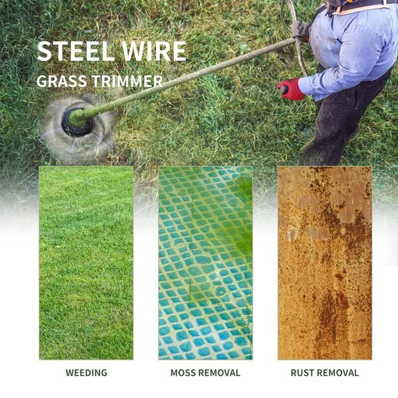 Description Picture 6 of item6 Inch Steel Wire Wheel Grass Trimmer Head, Grass Strimmer Mower Weed Brush Cutter For Lithium-ion Lawn Mower 5.5mm