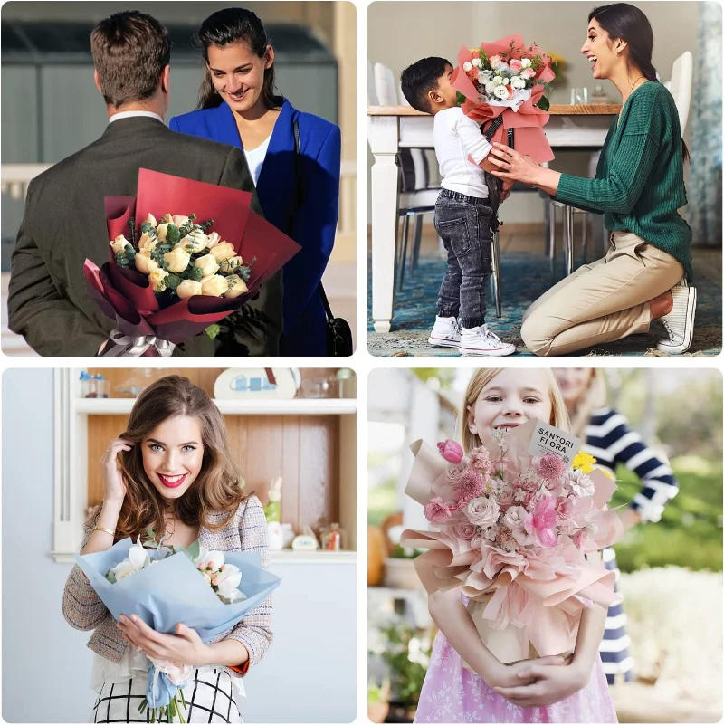 Description Picture 4 of item10Pcs 50*66cm Tissue Paper Flower Bouquet Wrapping  For Florist Wedding Birthday Party Gift Packing Decor DIY Crafts