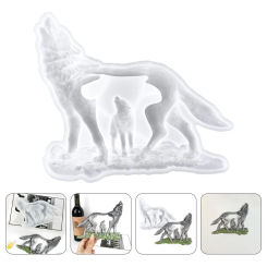 Animals Statue Epoxy Mold Wolf Sculpture Gummy Molds DIY Silicone Casting Fudge Chocolate