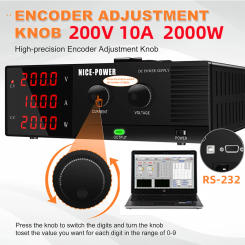 Programmable DC Power Supply 100V 200V 60V 30A 1800W Laboratory Stabilized 30V 60A 5A Bench Source High Power Adjustable RS-232