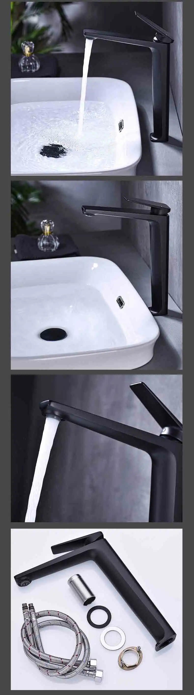 Description Picture 2 of itemModern Fashion Design Brushed Gold Countertop Basin Sink Faucet Hot & Cold Water Mixer Metal Tap Bathroom Decorating Accessories