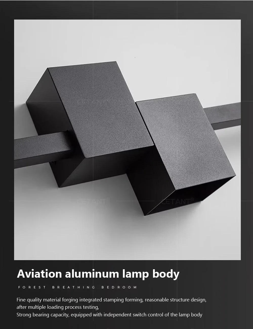 Description Picture 4 of itemModern LED Wall Lamp Minimalist Black 60-100cm Up Down Luminous Light For Bedroom Bedside Living Room Hallway Indoor Wall Sconce