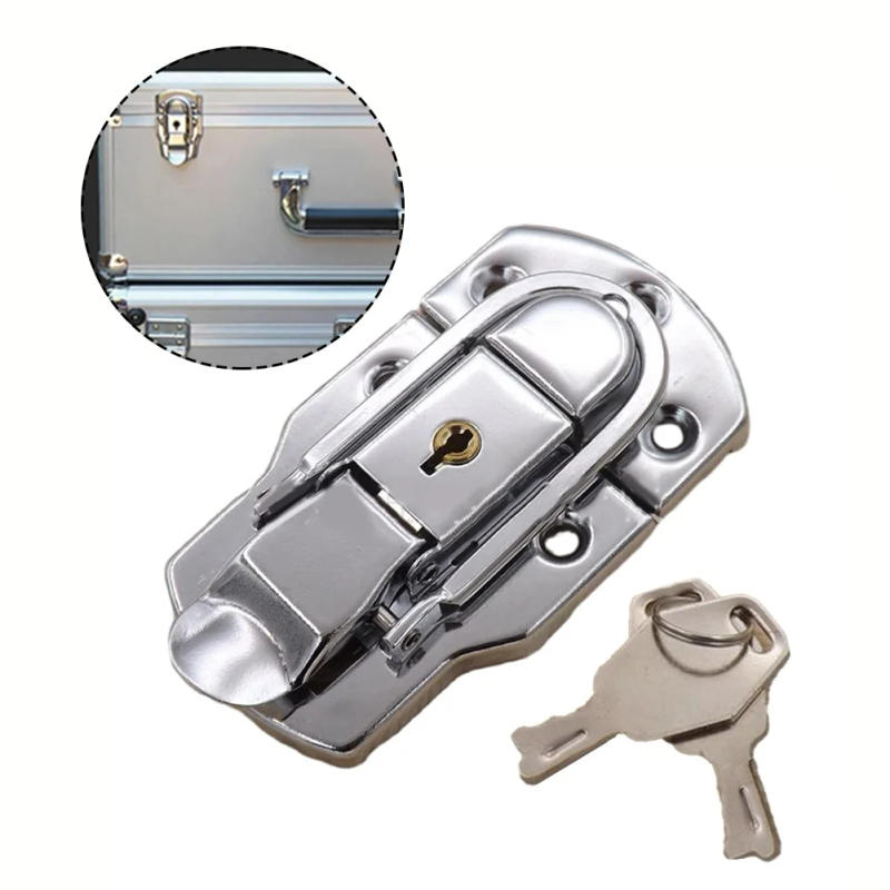 Description Picture 2 of itemDrawer Locks Latch Hasp Lock Boxes Cabinets Buckle Lock Latch Hasp Secure Locking System Suitcase Locker Brand New