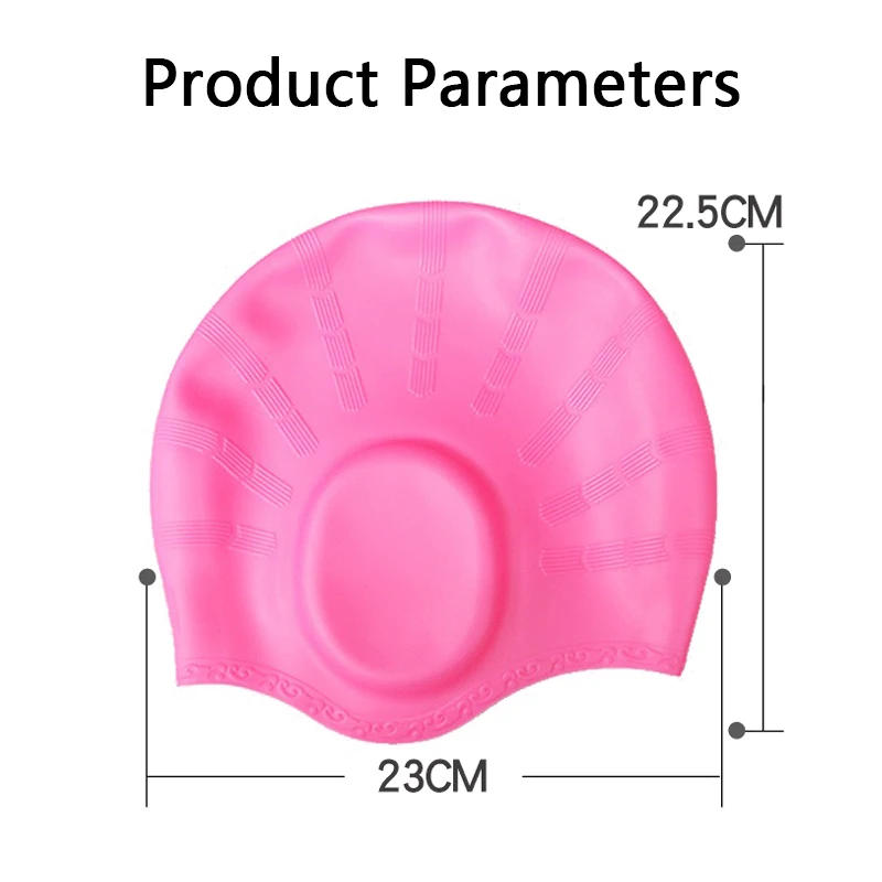 Description Picture 6 of itemWaterproof Swimming Cap Men Women High Elasticity Ears Protection Silicone Diving Cap For Summer Beach Swimming Diving Caps New