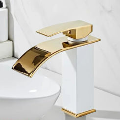 Copper Gold Single Cold Sink Faucet Bathroom Counter Basin Faucet Hot And Cold Sink Basin Faucet Bathroom Accessories