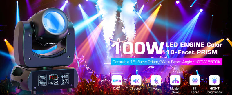 Description Picture 2 of itemSomspot 100W RGB Moving Head Light Gobo Beam Stage Effect Light Projector DMX512 For DJ Disco Bar Nightclub Wedding Party