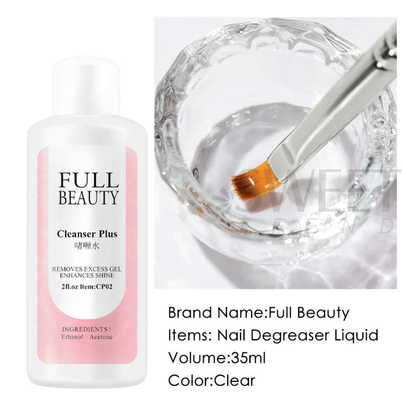 Description Picture 6 of itemClean Nail Degreaser Liquid Set Remove Excess Polish Gel Layer Slip Solution Acrylic Extension With UV Brush Crystal Cup Tools