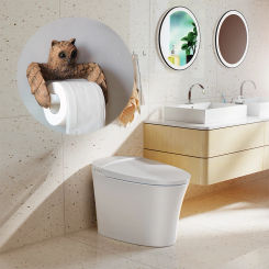 Owl Shape Roll Paper Holder Tissue Dispenser Creative Resin Tissue Organizer Wall Mounted No Punch Bathroom Accessories