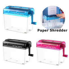 Paper Shredder Documents Cutting Tool A4 A6 Paper Mini Hand Crank Shredder Portable for Receipts Bills Portrait Home Office