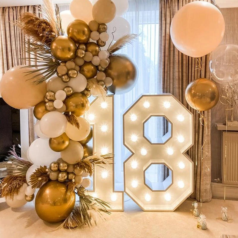 Description Picture 6 of itemGiant Birthday Figure Led Light Balloon Filling Box 1st Birthday Balloon Number 30 40 50 Balloon Frame Wedding Decor Baby Shower