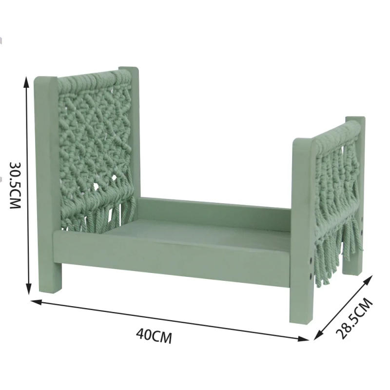 Description Picture 2 of itemRetro Mini Bed New Products Baby Photography Props Baby Bed Cotton Rope Weaving Newborn Photography Posing Assisted Props
