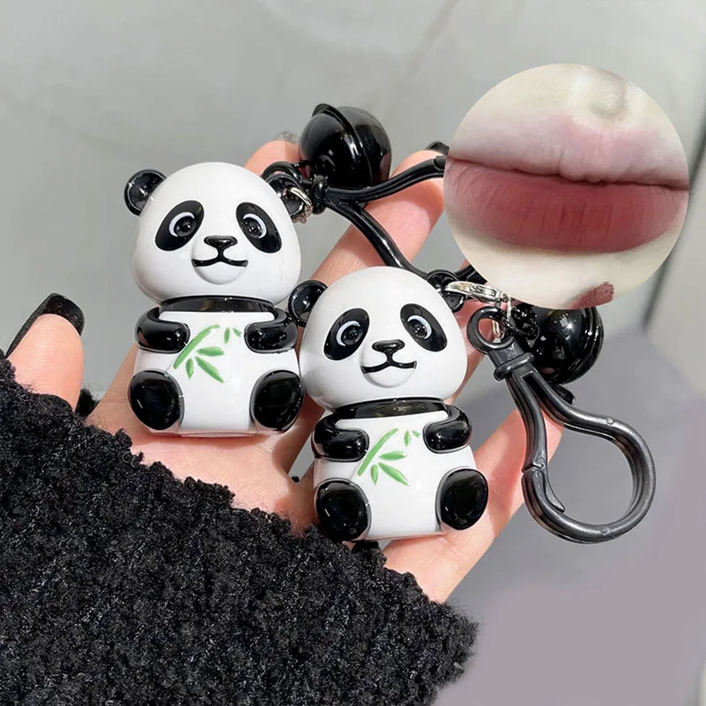 Description Picture 3 of itemVelvet Matte Red Lip Gloss Lipstick Moisturizing Long Lasting Makeup Panda Keychain Lip Glaze Mud Sexy Lip Tint Korean Cosmetics