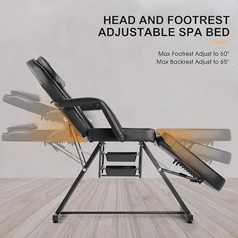 Description Picture 3 of itemTattoo Chair for Client, Adjustable Angle Massage Bed for Eyelash Bed Extensions Facial Massage Tables Salon Chairs with Trays