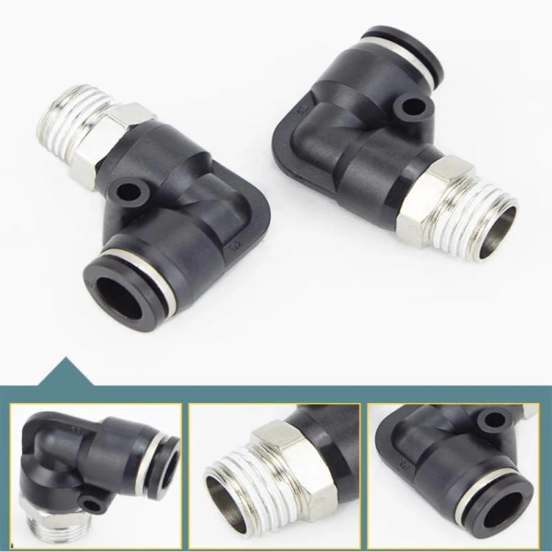 Description Picture 6 of itemExternal thread Elbow Quick Connector Alloy PL4 6 8mm Quick Insert Pneumatic Fitting Air Tube DIY Pneumatic Connector PL Series