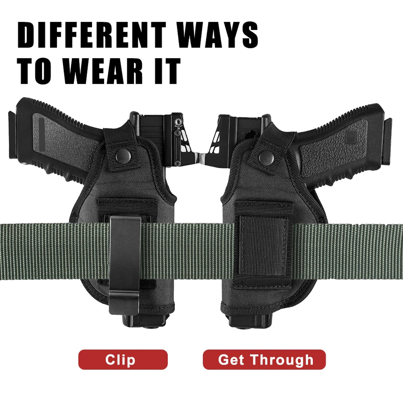 Description Picture 5 of itemIWB/OWB 9mm Pistol Holster Concealed Carry Gun Holsters for Left/Right Hand Handgun Holster Compatible Glock 19 17 43X Taurus G2