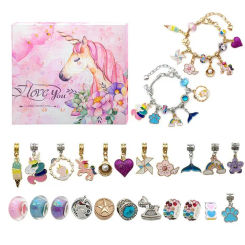 Christmas Advent Calendar Bracelets Making Set 24 Days Jewelry Charm Christmas Countdown Calendar Xmas Gift Box for Women Girls