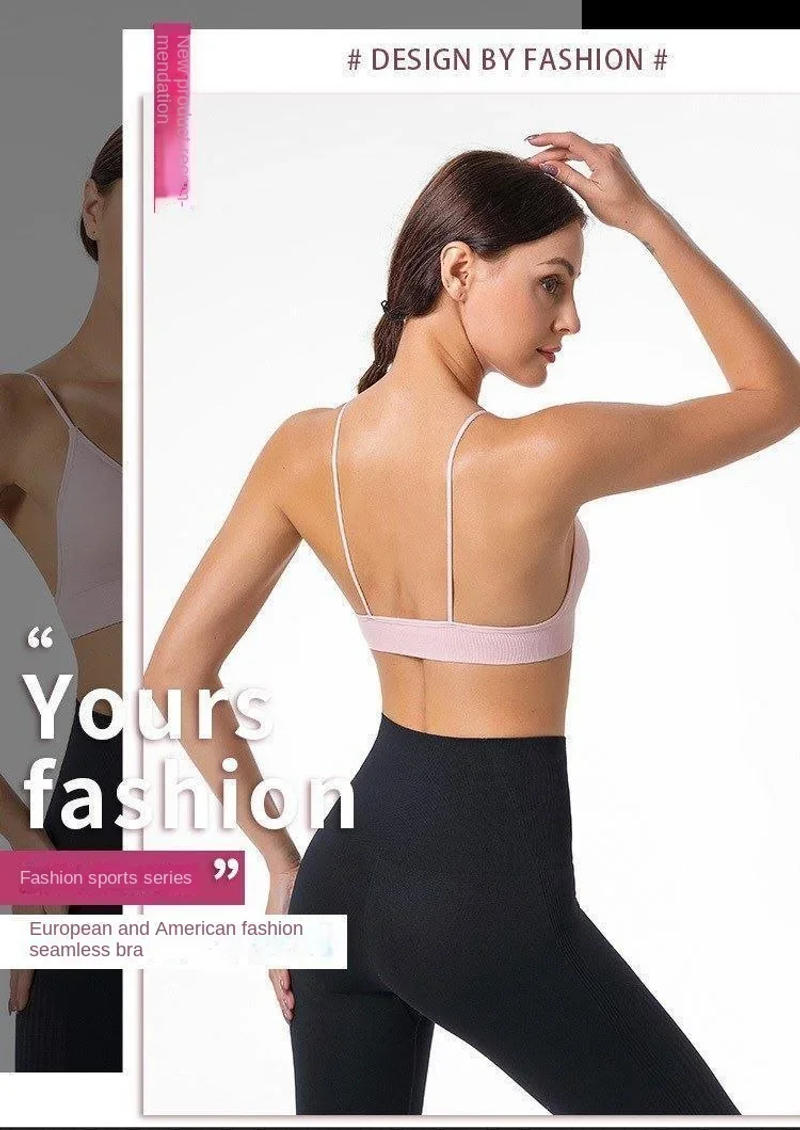 Description Picture 3 of itemS M L Seamless Triangle Cup Bra Women Wrapped Chest Camisole Underwear Breathable V Neck Gather Up Sports Fitness Yoga Casual