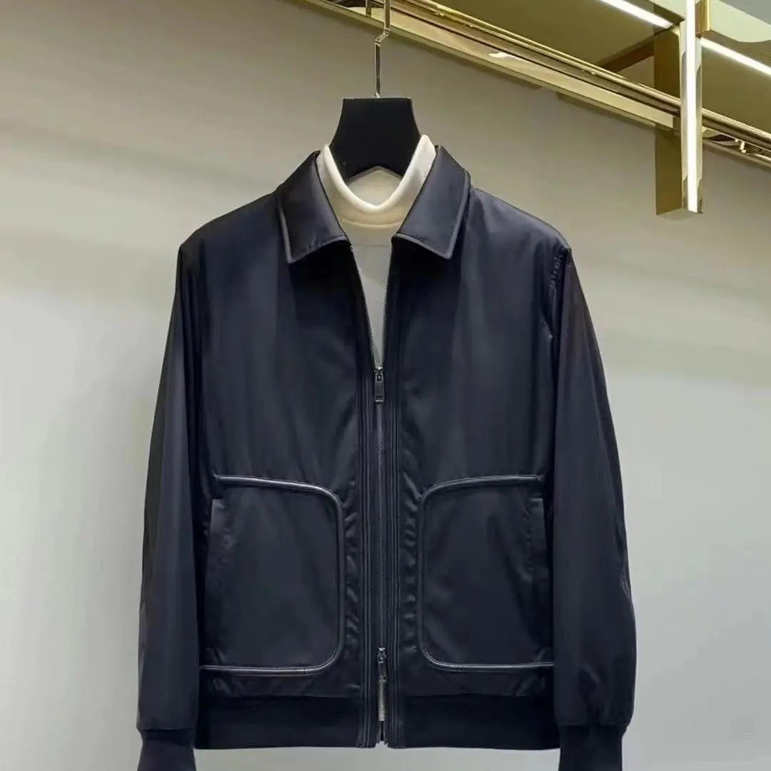 Description Picture 5 of itemLapel Thin Men Jacket 2024 Spring Autumn New Handsome Outwear Niche Business Black Coat Loose Casual Solid Color Overcoat