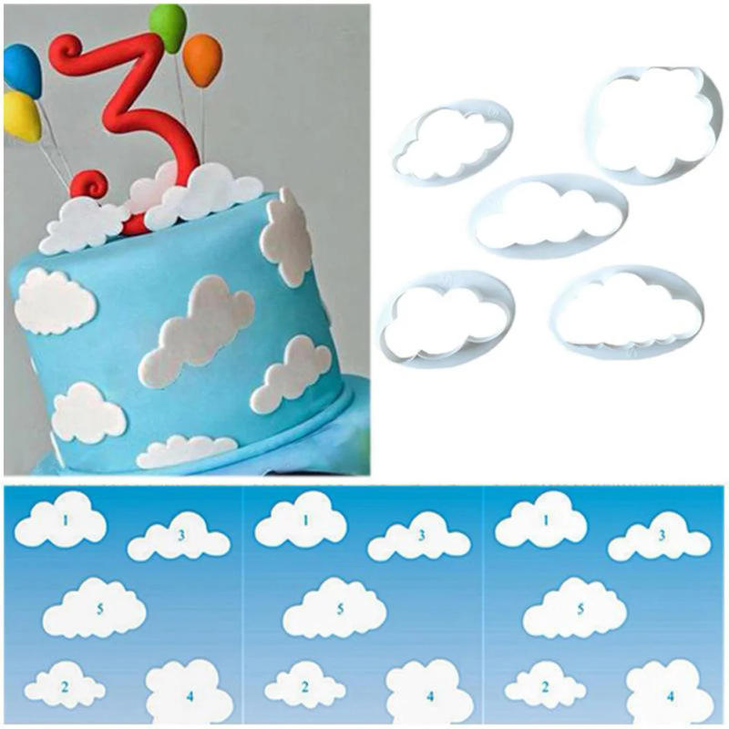Description Picture 3 of item5PCS/Set Cloud Shape Cookie Cutter Made 3D Printed Fondant For Cake Decorating Tools Cookie Cutter Biscuit Mold Baking Mould